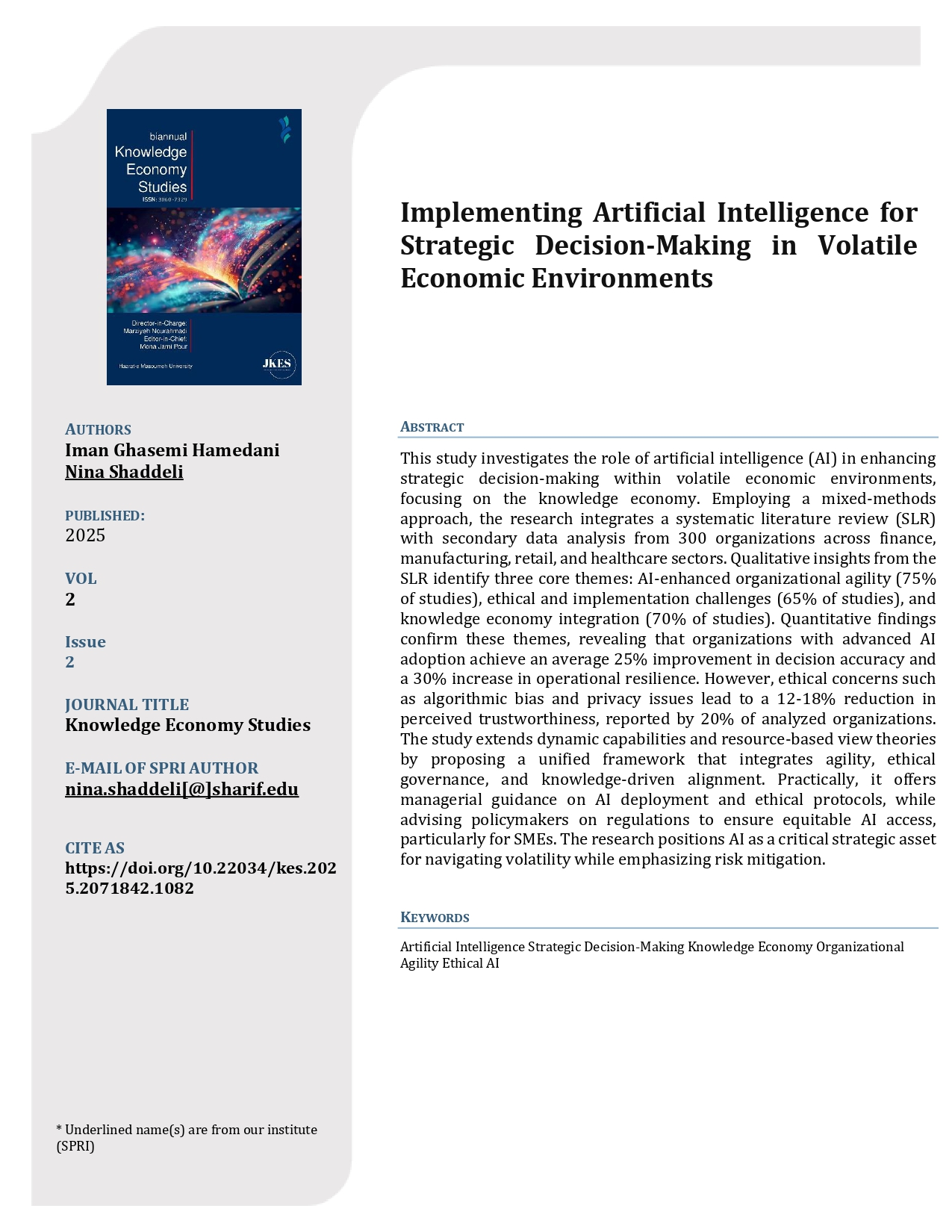 Implementing Artificial Intelligence for Strategic Decision-Making in Volatile Economic Environments